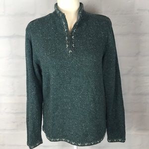 Woolrich Wmns Large Half Zip Wool Blend Sweater